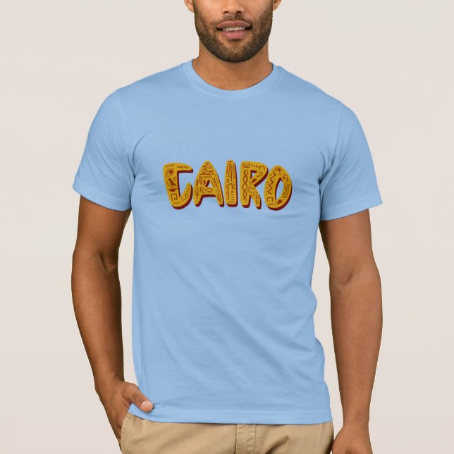 Egyptiska Hieroglyphics Symbols i Kairo Brev T Shirt (Framsida)