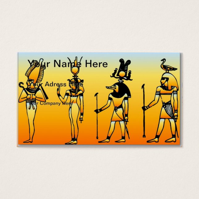 Egyptiska Hieroglyphics Visitkort (Framsidan)