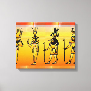 Egyptiska Hieroglyphics Wrapped Canvas