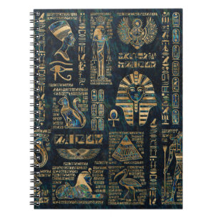 Egyptiska hieroglyphs och gudomar - Abalone och Anteckningsbok
