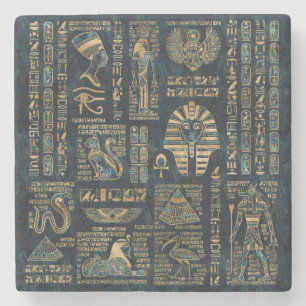 Egyptiska hieroglyphs och gudomar - Abalone och Stenunderlägg