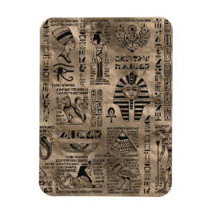 Egyptiska hieroglyphs och gudomar - lyxigt guld magnet