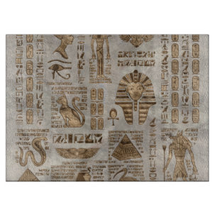 Egyptiska hieroglyphs och gudomar - vintageguld