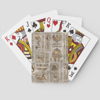 Egyptiska hieroglyphs och gudomar - vintageguld casinokort