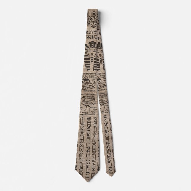 Egyptiska hieroglyphs och symboler på trä slips (Framsida)