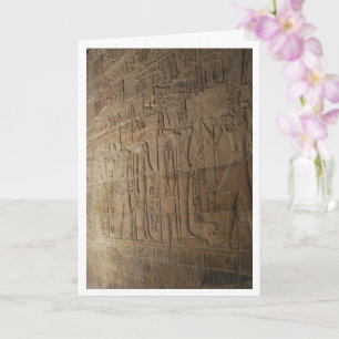 Egyptiska Hieroglyphs Wall Background Kort