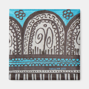 Egyptiska Inspired Turcos och Silver Arches Magnet