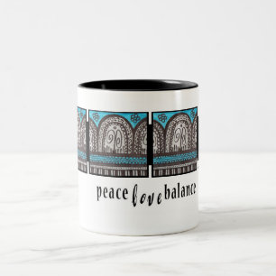 Egyptiska Inspired Turcos och Silver Arches Två-Tonad Mugg