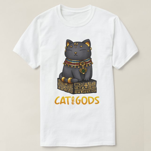 Egyptiska Kat Gud Bastet Cat är Gods T Shirt (Design framsida)