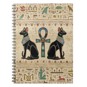 Egyptiska katter och ankh kor anteckningsbok