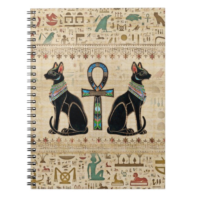 Egyptiska katter och ankh kor anteckningsbok (Framsidan)
