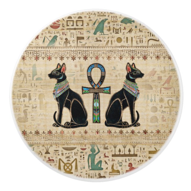 Egyptiska katter och ankh kor knopp (Framsidan)