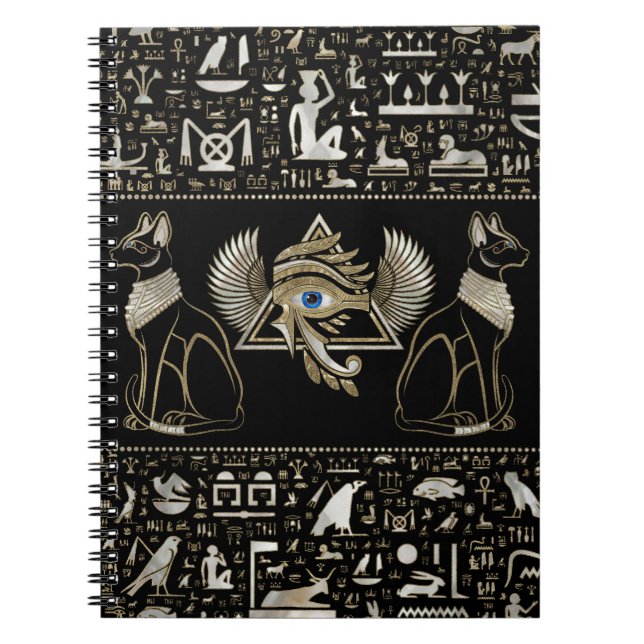 Egyptiska katter och Öga av Horus Anteckningsbok (Framsidan)