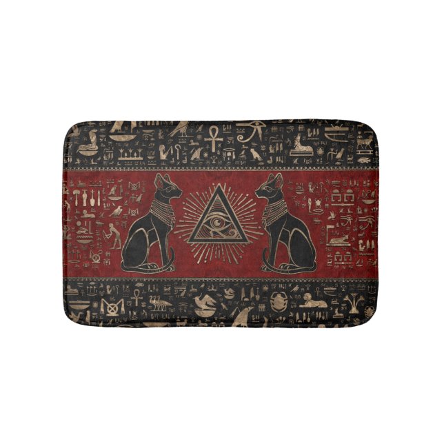 Egyptiska katter och Öga av horus Badrumsmatta (Framsidan)