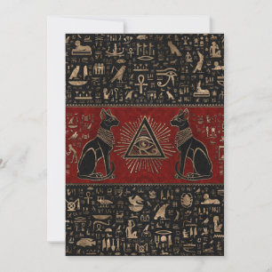 Egyptiska katter och Öga av Horus Julkort