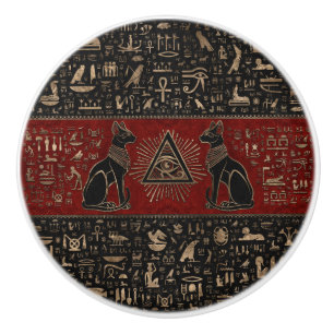 Egyptiska katter och Öga av horus Knopp