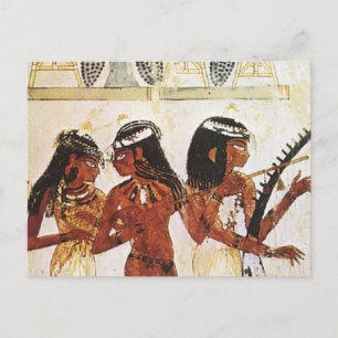 Egyptiska kvinnamusiker vykort