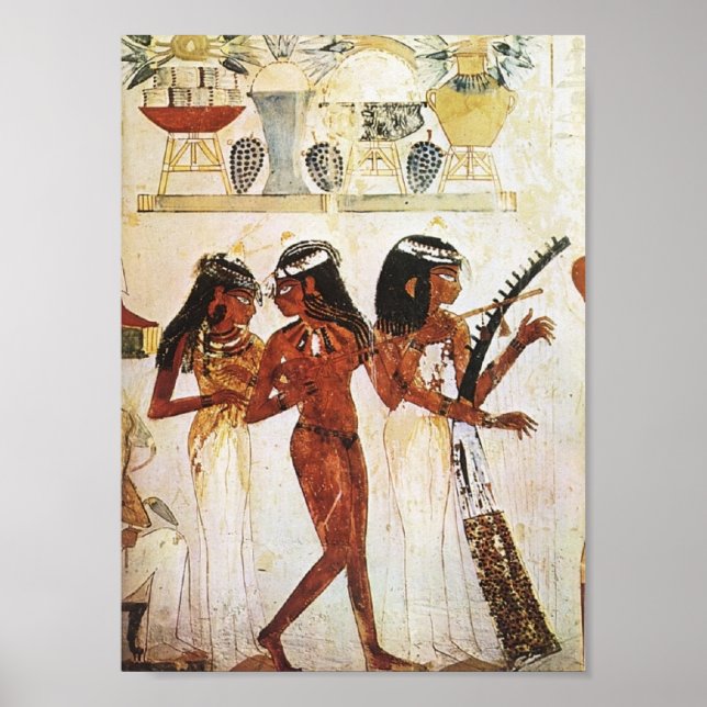 Egyptiska kvinnor Musician Postcard Poster (Framsidan)