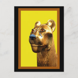 Egyptiska Lioness Sculpture, Art Postcard Vykort