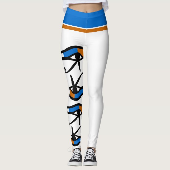Egyptiska moderna Hieroglyphicsgravsymboler Leggings (Framsida)