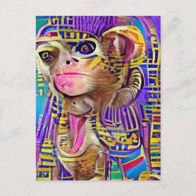Egyptiska Monkey Jigszawa Vykort (Framsida)