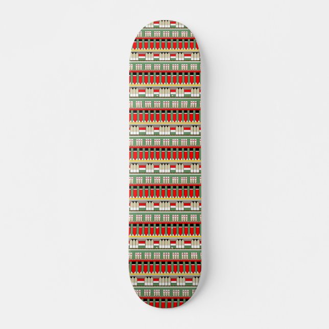 Egyptiska Mönster 01 Mini Skateboard Bräda 18,5 Cm (Framsida)