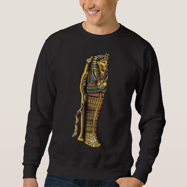 Egyptiska Mummy i Sarcophagus, Horror, Halloween Lång Ärmad Tröja (Framsida)