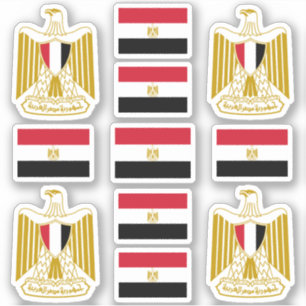 Egyptiska nationalsymboler/Jacka av arm och flagga Klistermärken