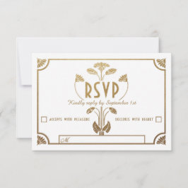 Egyptiska Nouveau Bröllop OSA Cards (Guld & White)