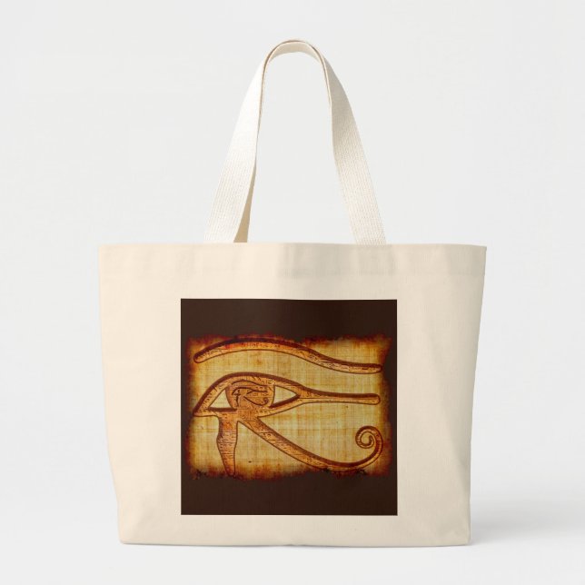 Egyptiska Öga av Horus Ancient Papyrus-effect Art Jumbo Tygkasse (Framsidan)