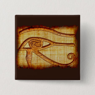 Egyptiska Öga av Horus Ancient Papyrus-effect Art Knapp
