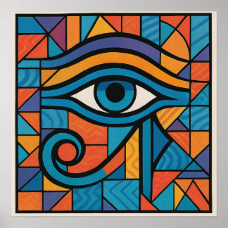 Egyptiska Öga av Horus - Modern Abstrakt Poster