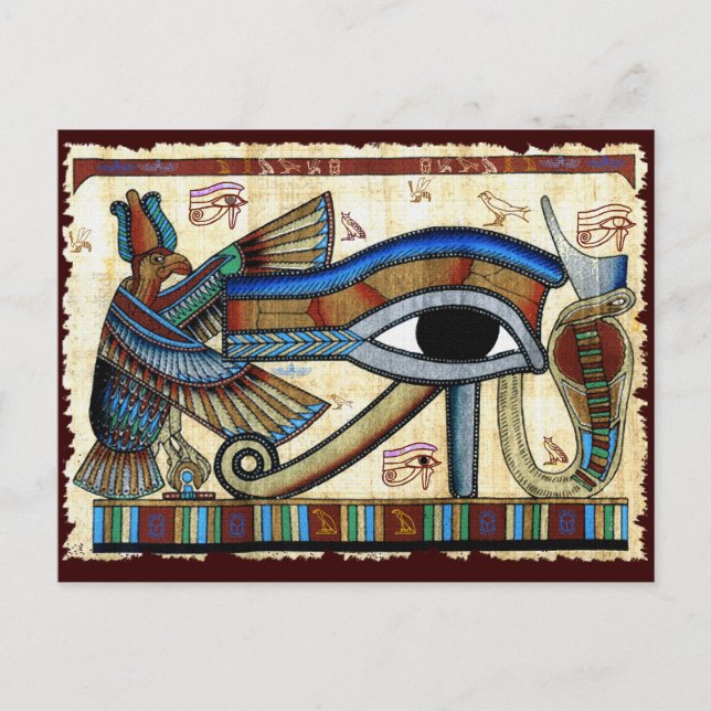 Egyptiska ÖGA av HORUS Wadjet-vykort Vykort (Framsida)