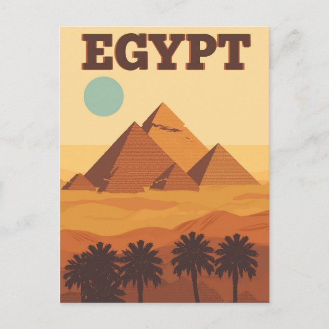 Egyptiska ökenpyramider vykort (Framsida)