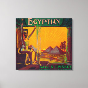 Egyptiska orange LabelDowney, CA Canvastryck