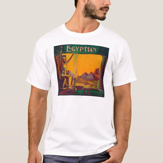 Egyptiska orange LabelDowney, CA T-shirt (Framsida)