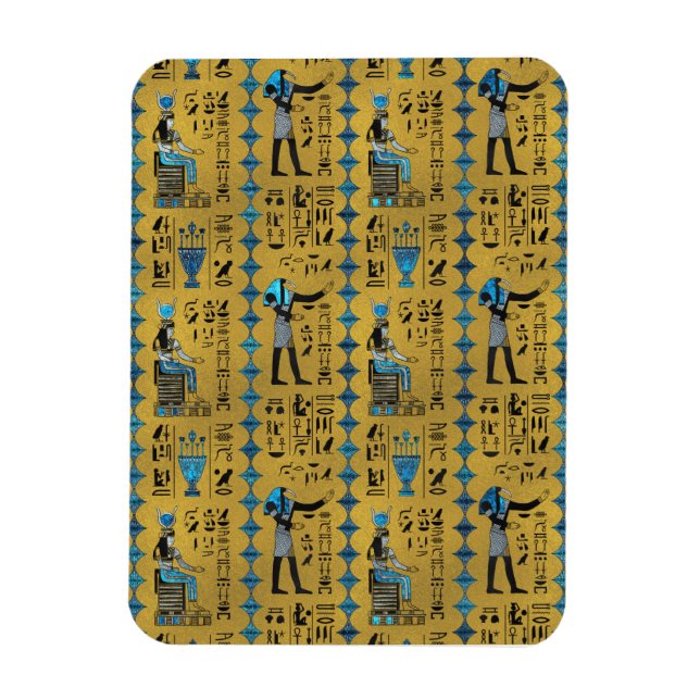 Egyptiska Ornament Symbols Mönster Magnet (Vertikal)