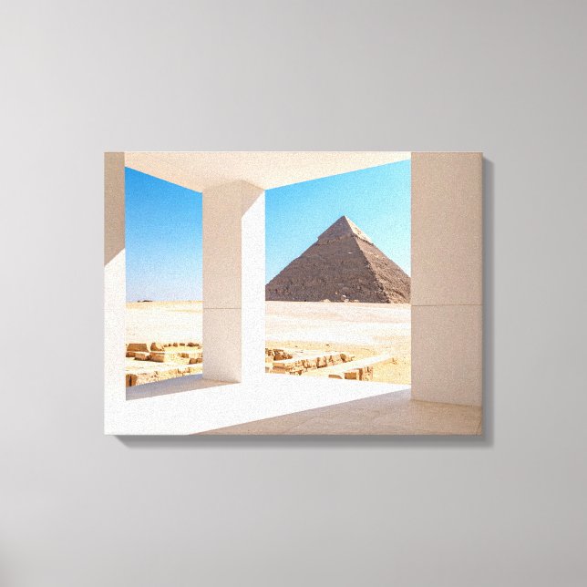 Egyptiska pyramider ambient,öken canvastryck (Framsida)