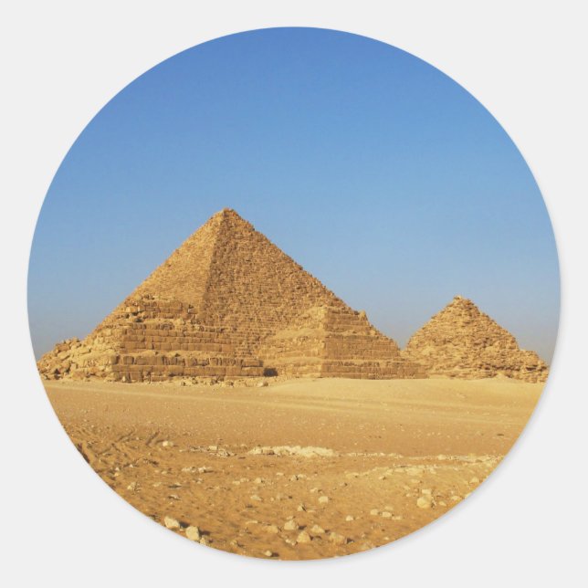 Egyptiska pyramider runt klistermärke (Framsida)