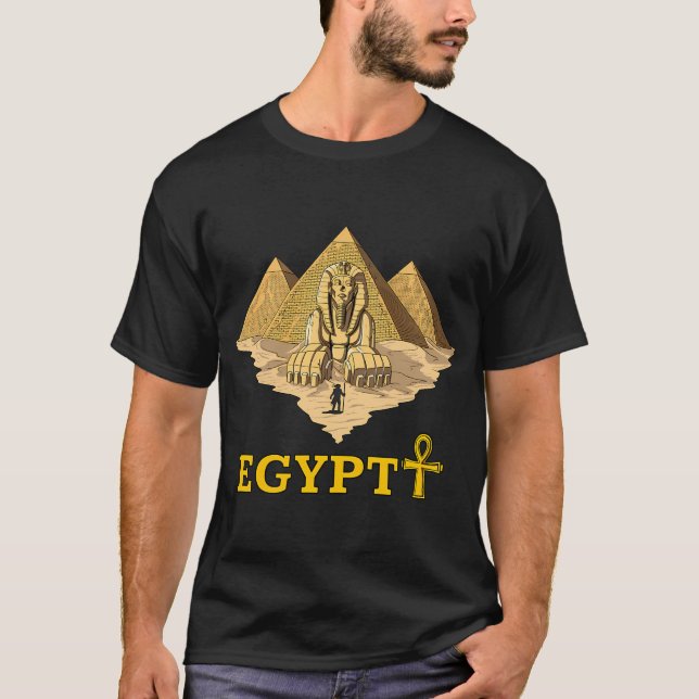Egyptiska pyramider Sfinksen T Shirt (Framsida)