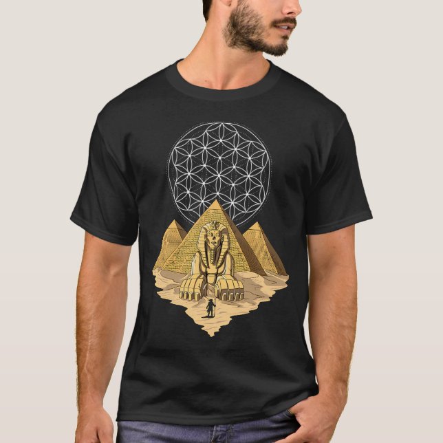 Egyptiska pyramider Sfinksen T Shirt (Framsida)