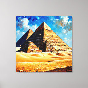 Egyptiska pyramider under en klar blå himmel canvastryck