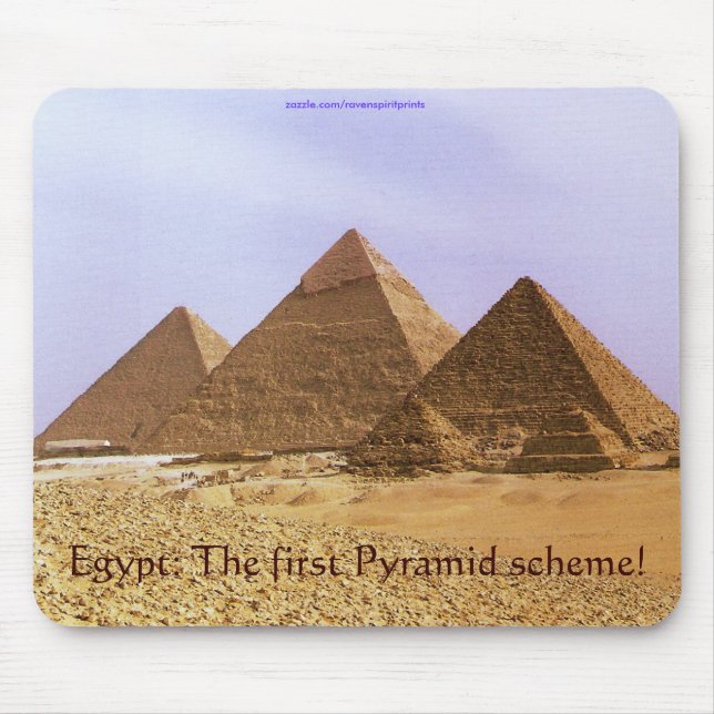 Egyptiska pyramider vid Giza Business Humor Mousep Musmatta (Framsidan)