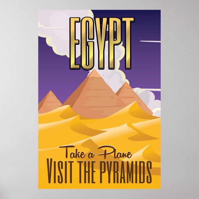 Egyptiska pyramiderna resaffisch poster (Framsidan)