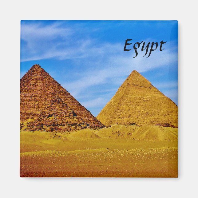 Egyptiska pyramiderna vid Giza Magnet (Framsidan)