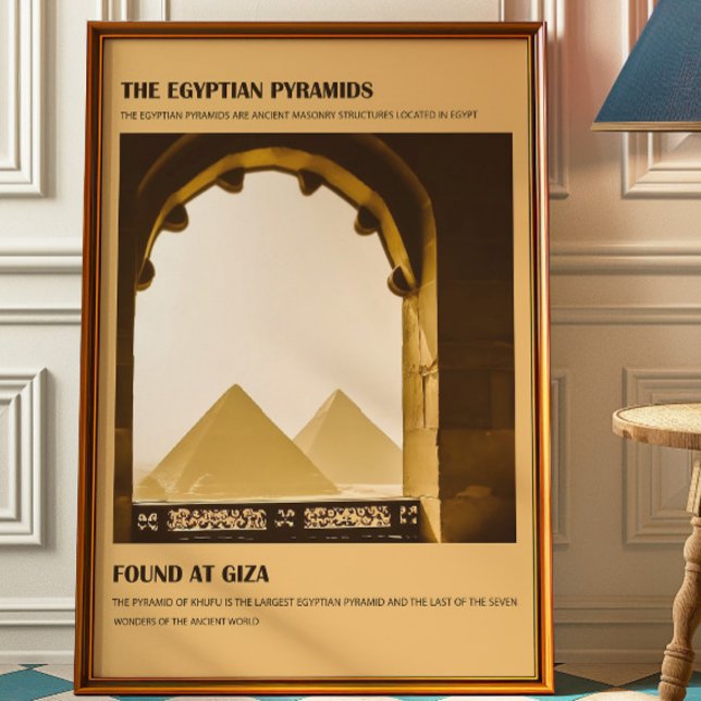 Egyptiska pyramiderna Vintage Resor Vägg Poster (Skapare uppladdad)