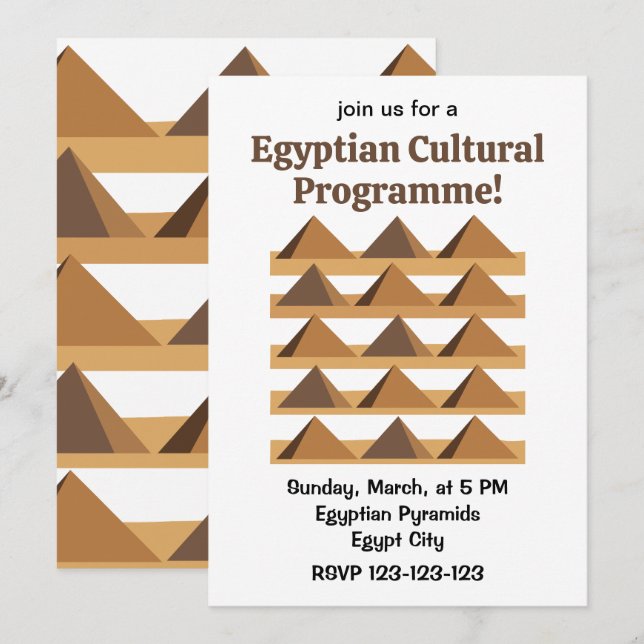 Egyptiska pyramidmönster kulturellt program (Fram/baksida)