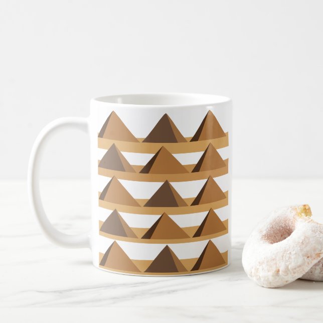 Egyptiska pyramidmönstret kaffemugg (Med munk)