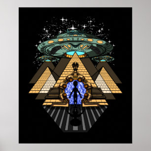 Egyptiska Pyramids Alien Space Annunaki Conspiracy Poster
