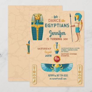 Egyptiska Pyramids Birthday Pharaohs Inbjudan